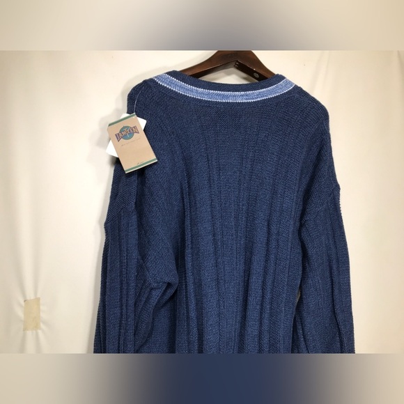 Vintage JANTZEN Mens Sz XL VNeck Cable Knit Sweater Chunky  Oversized - Picture 9 of 9